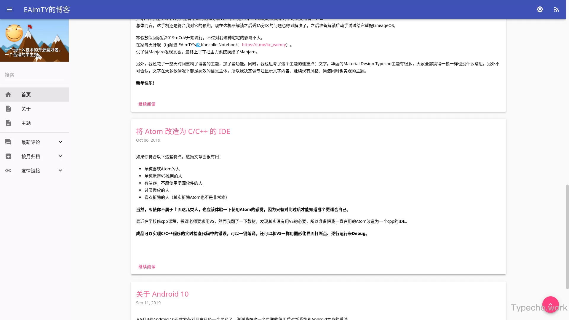 Material Design风格双栏typecho主题.webp
