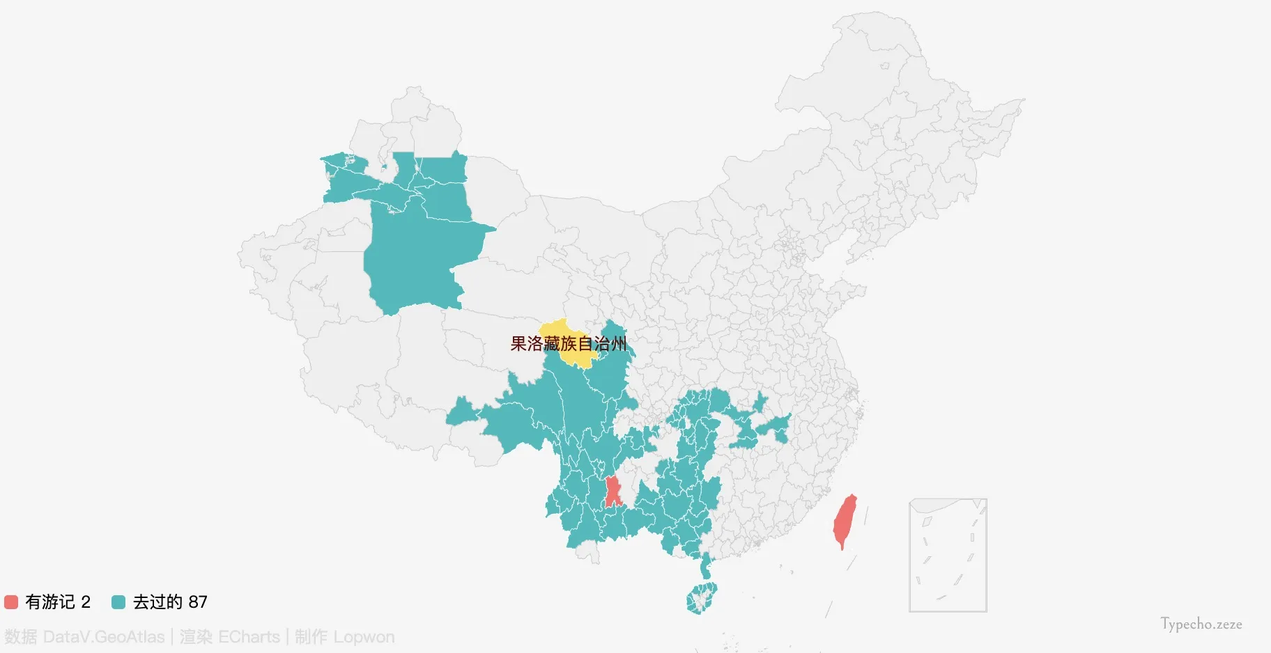 Lopwon LitCities点亮去过的城市的typecho插件.webp